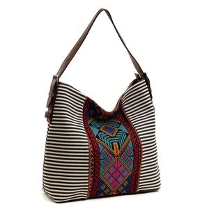 Ember Aztec Embroidered Hobo Bag
